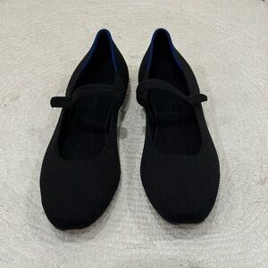 Rothy’s The Mary Jane – Black with Blue Trim NWOT